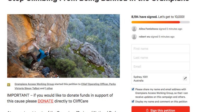 Online Petition Breaks the (Climbing) Internet