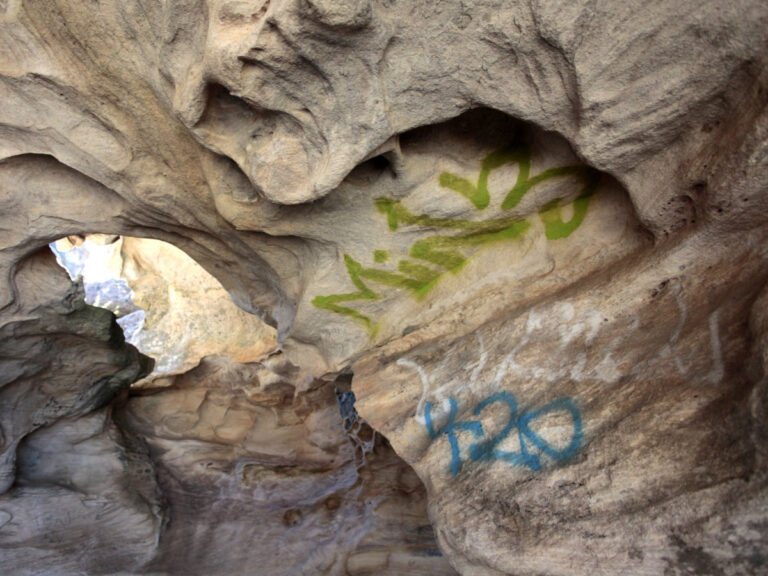 Spray paint applied to Hollow Mountain Cave