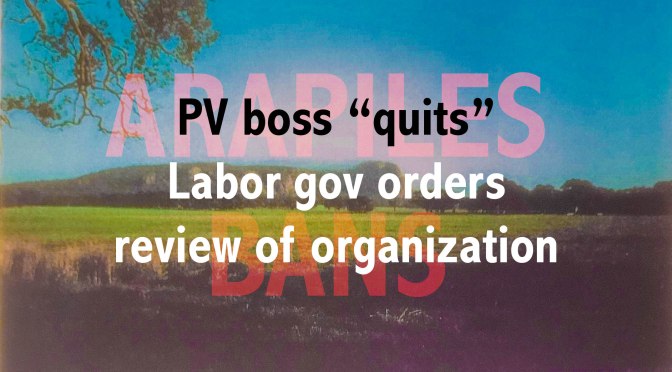 Parks Victoria boss “quits” and Labor gov orders review of organization.